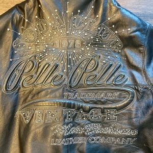 Vintage Marc Buchanan Leather Pelle Pelle Black Silver Studded Jacket Size 52